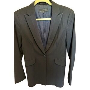 Rag & Bone Black Wool Blend Single Button Blazer Jacket Size 2 Made in USA
